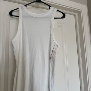 Classic White Ribbed Tank Top